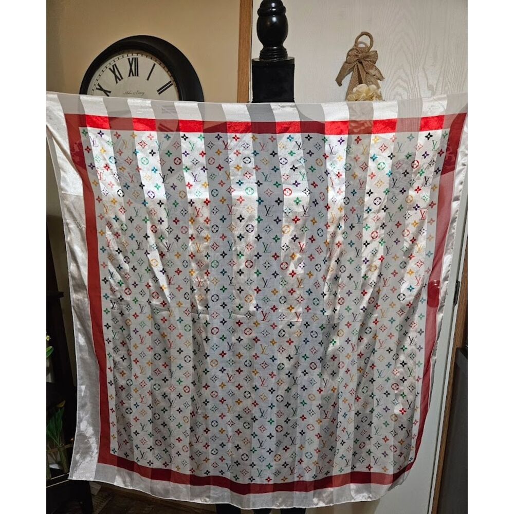 Unbranded Multicolor Logo Print Scarf  - Large